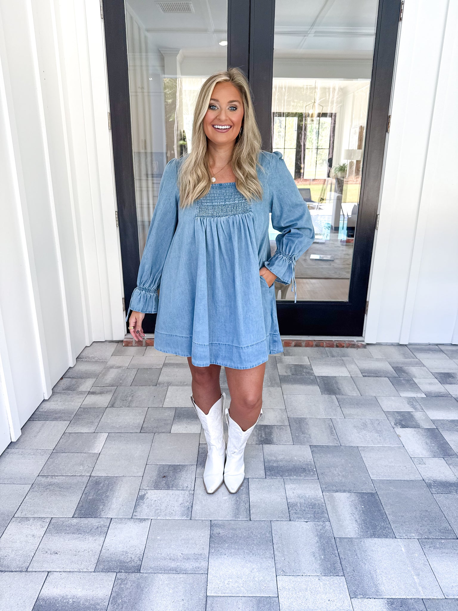 Denim Babydoll Dress
