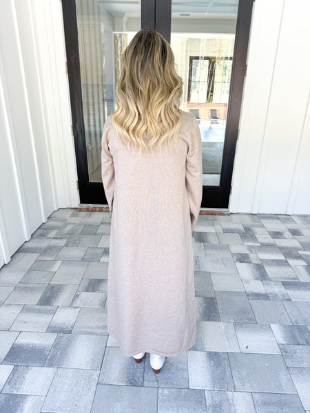 Sand Mock Neck Midi