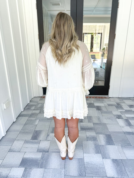 Ivory Embroidered Dress