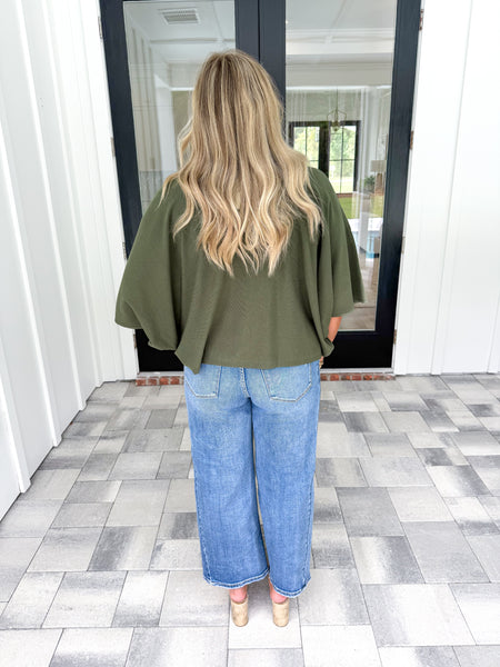 Olive Mock Neck Sweater