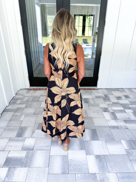 Bold Floral Midi
