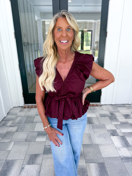 Garnet V-Neck Top
