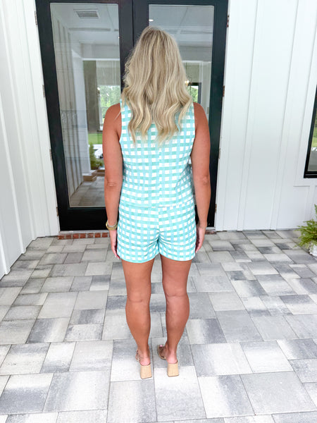 Mint Plaid Short Set