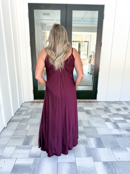 Wine Slip Dress