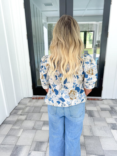 Blue Floral Top