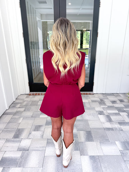 Burgundy Romper
