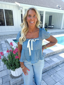 Blue Babydoll Top