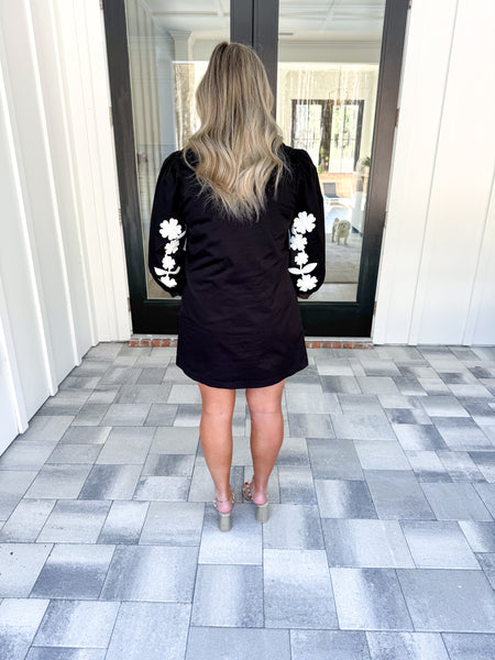 Black Embroidered Dress