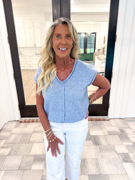 Blue Sleeveless Sweater