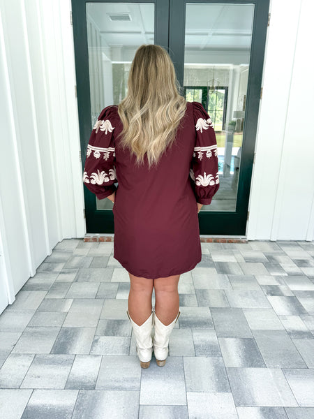 Garnet Contrast Dress