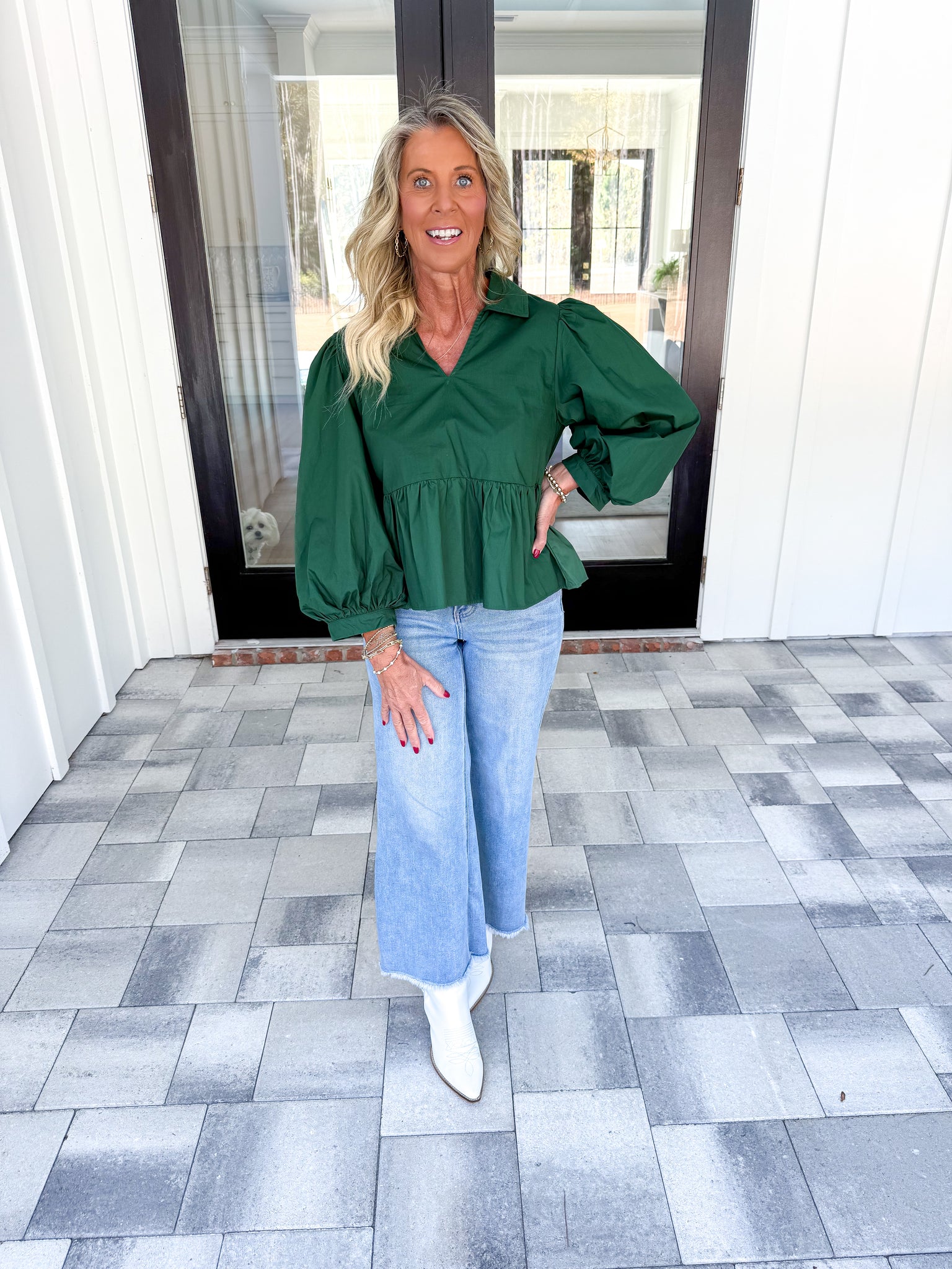 Green Peplum Top
