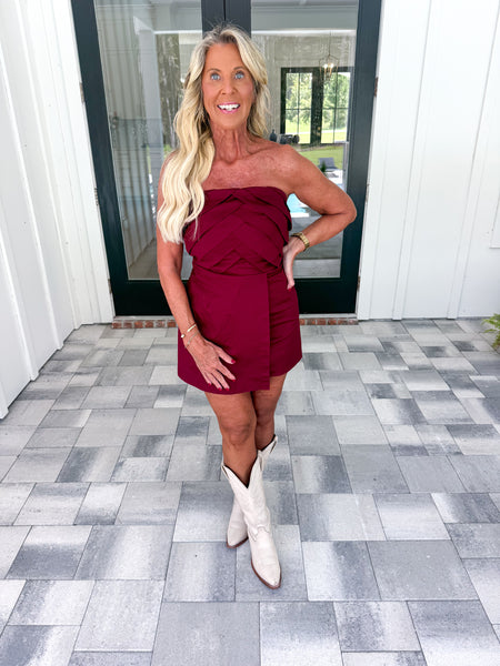 Garnet Pleated Romper