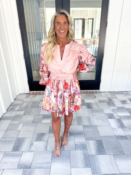 Floral Border Dress
