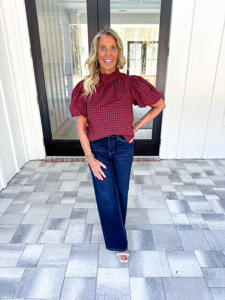 Red Plaid Top