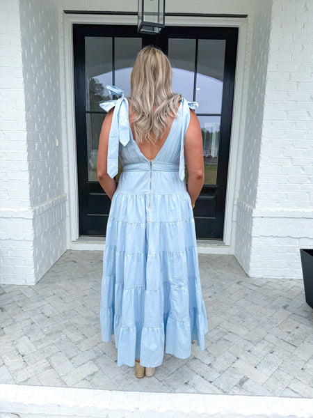 Blue Poplin Maxi