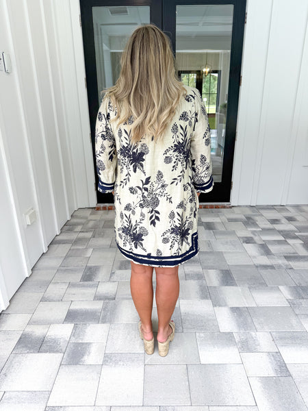 Navy Floral Dress