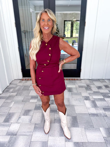Garnet Button Detail Romper