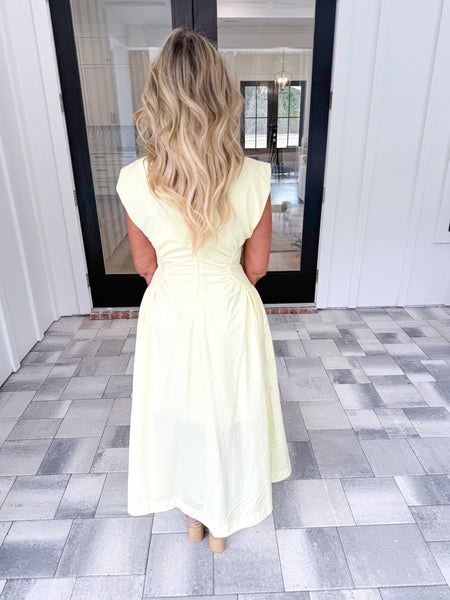 Yellow Ruched Dress