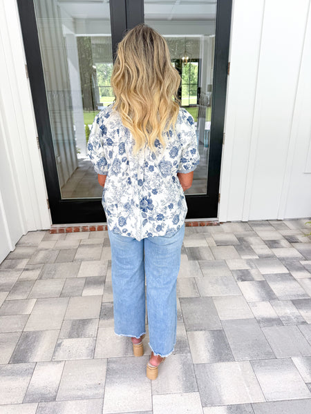 Blue Floral Top