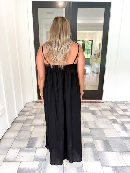 Black Trimmed Midi