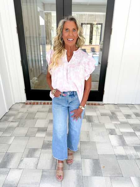 Pink Toile Top