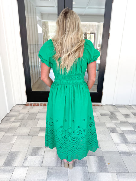 Green Eyelet Dress