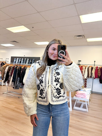 Cream Embroidered Jacket