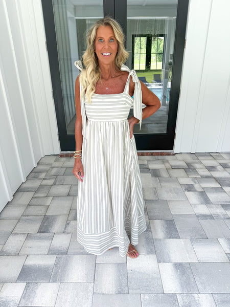 Sage Striped Maxi