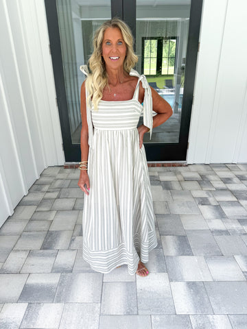 Sage Striped Maxi