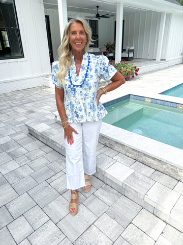 Floral Puff Sleeve Top