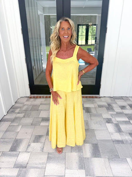 Yellow Linen Top