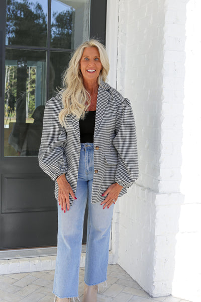 Plaid Collared Blazer