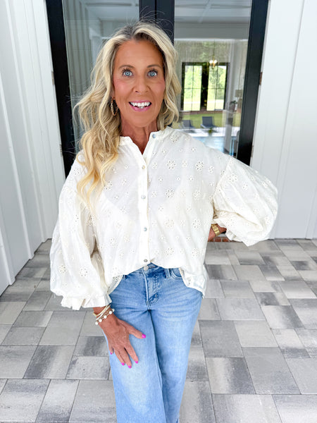 Ivory Eyelet Top