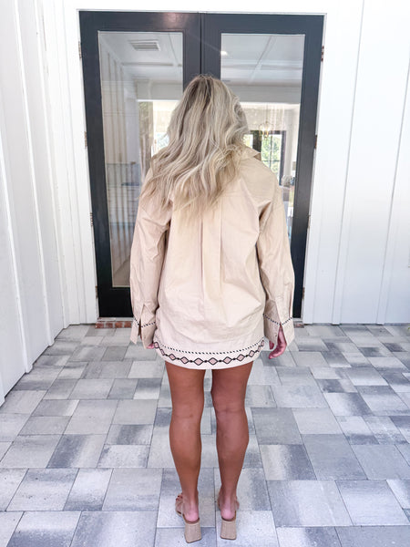 Taupe Embroidered Set