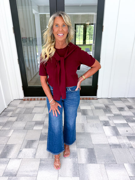 Garnet Tie Knit Top