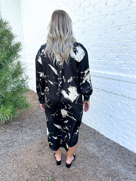 Watercolor Button Up Midi