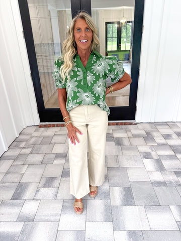 Beige Denim Pants