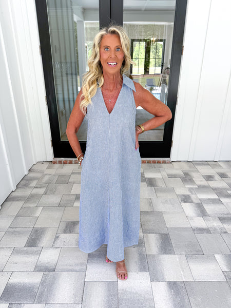 Mylee Linen Striped Midi