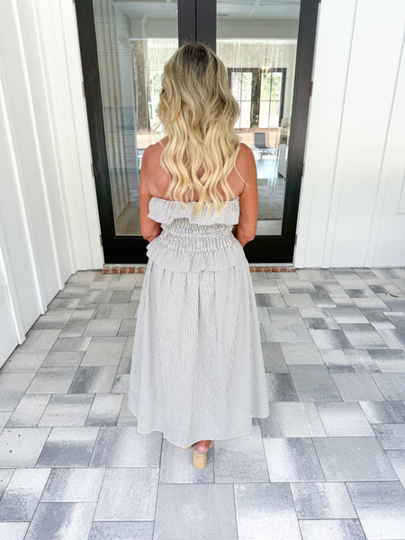 Flynn Cream Stripe Dress