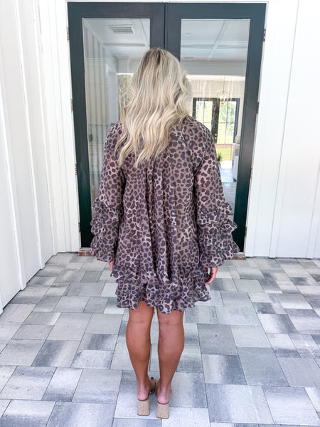 Tiered Leopard Dress