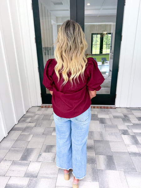 Garnet Puff Sleeve Top