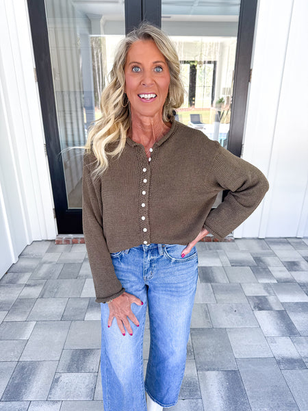 Olive Light Weight Cardigan