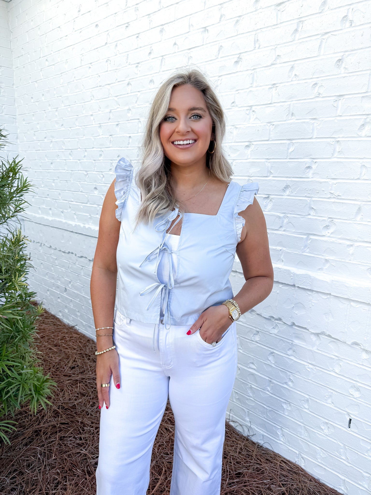 Poplin Tie Top