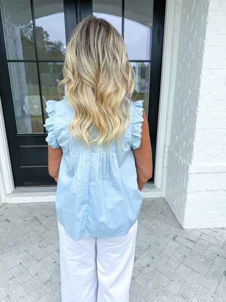 Blue Lace Detail Top