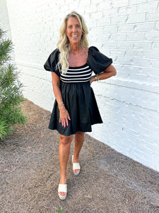 Contrast Poplin Dress