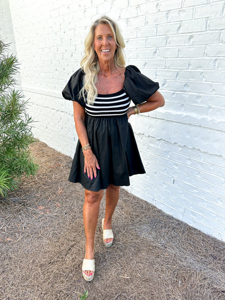 Contrast Poplin Dress