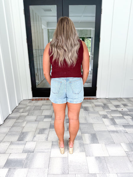 Burgundy Knit Top