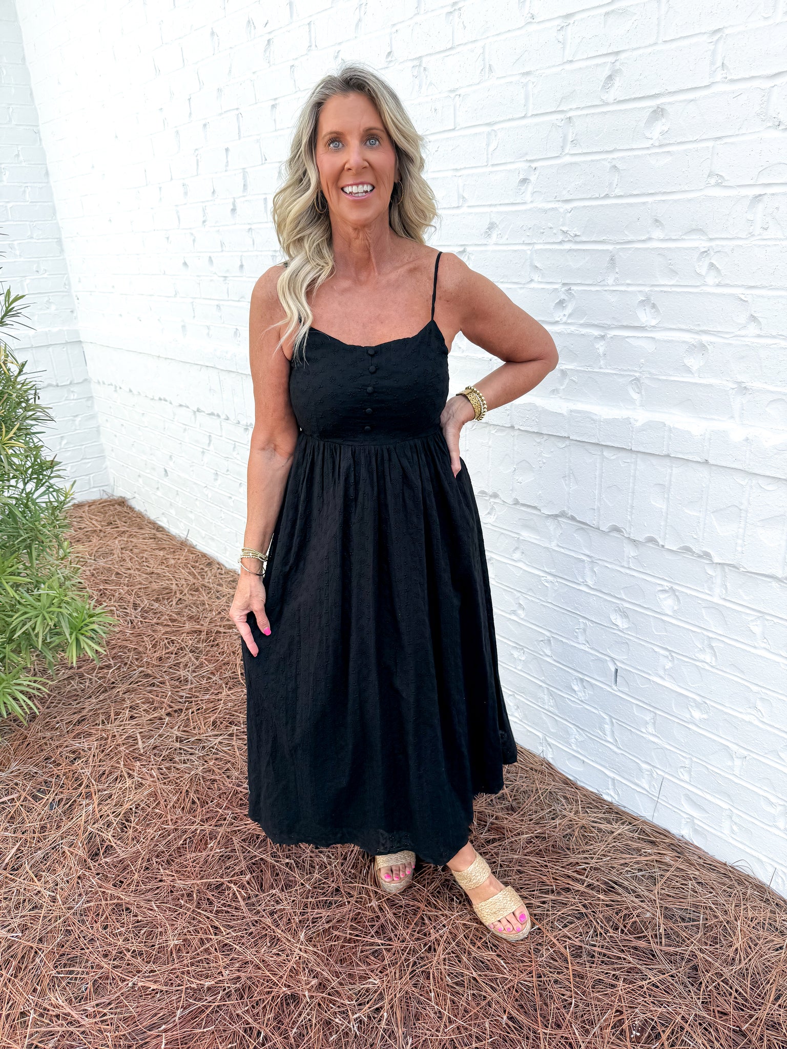 Black Eyelet Midi