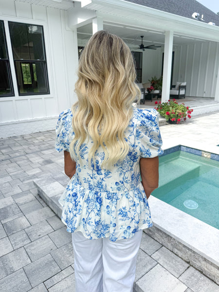 Floral Puff Sleeve Top