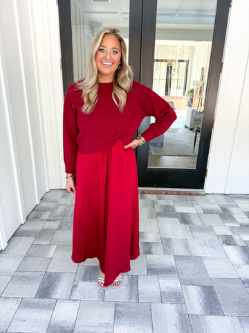 Burgundy Sweater Dress